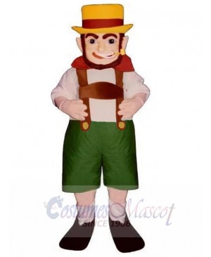 Leprechaun Mascot Costume Cartoon in Green shorts