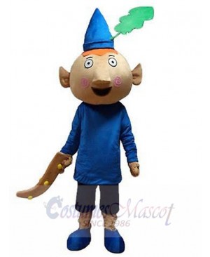 Leprechaun Mascot Costume Cartoon with Blue Hat