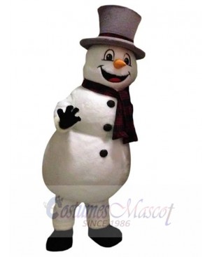 Friendly Snowman Mascot Costume Cartoon