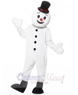 Black Hat Snowman Mascot Costume Cartoon