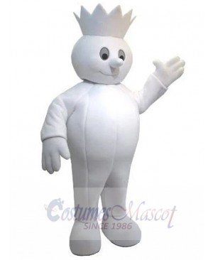 White King Snowman Mascot Costume Cartoon