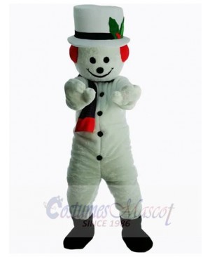 Smiling Snowman Yeti Mascot Costume Cartoon