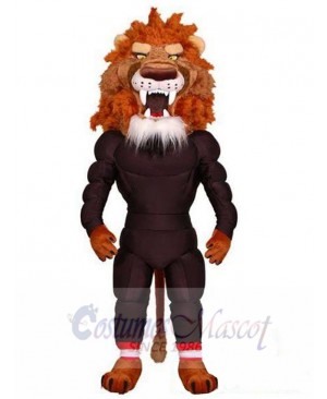 Muscular Lion Mascot Costume Animal in Sportswear