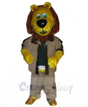 Yellow Lion Mascot Costume Animal in Tooling Jacket