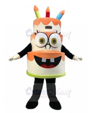 Colorful Birthday Cake Mascot Costume Cartoon