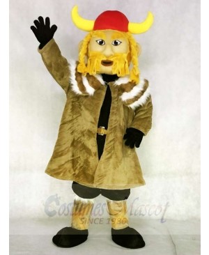 Thor the Giant Viking Mascot Costumes with Red Helmet People