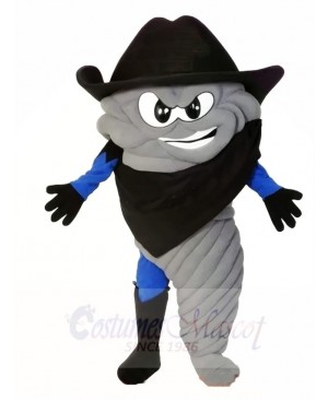 Tornado Disaster with Black Cowboy Hat Mascot Costumes  