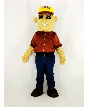 Strong Digger Man People Mascot Costume Cartoon