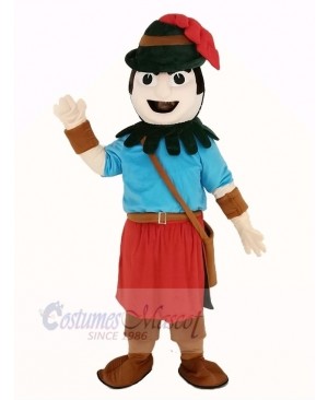 Robin Hood in Red Hat Mascot Costume Adult
