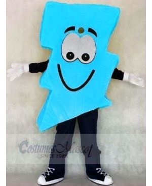 Neon Blue Lightning Bolt Mr. Electric Lightning Bolt Mascot Costumes