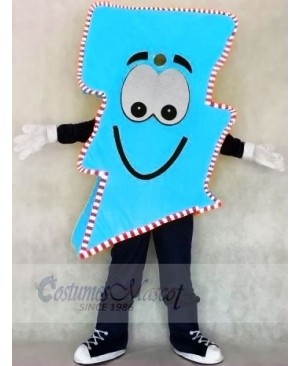 Neon Blue Lightning Bolt with Color Trim Mr. Electric Lightning Bolt Mascot Costumes