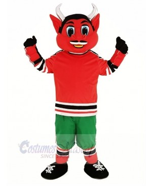 New Jersey Red Devil with Green Trousers Mascot Costume