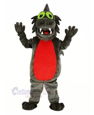 Gray Dragon with Red Belly Mascot Costume Animal