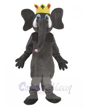 Grey Elephant King Mascot Costume Animal