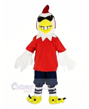 Chicken Rooster with Glasses Mascot Costume Cartoon