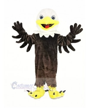 White Head Brown Eagle Mascot Costume Animal	