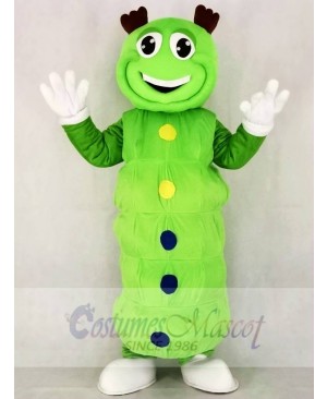 Cute Green Caterpillar Mascot Costume Cartoon