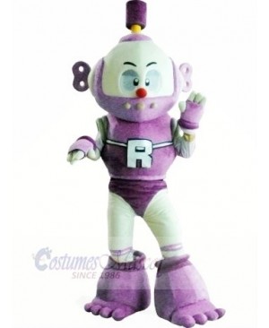 Light Purple Robot Plush Adult Mascot Costume College  