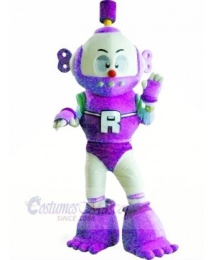 Purple Robot Plush Adult Mascot Costume College  