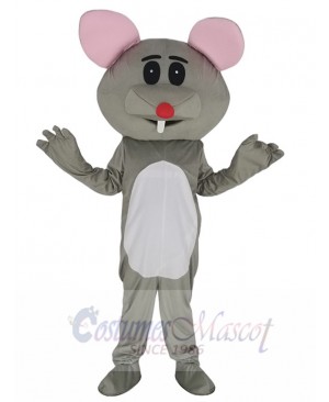 Cute Gray Mouse with Red Nose Mascot Costume Animal