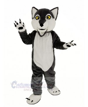 Long-haired Gray Wolf Mascot Costume Animal