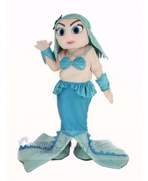 Blue Mermaid Mascot Costume Cartoon
