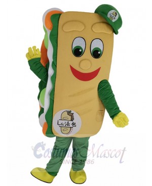 Smiling Sandwich Mascot Costume Cartoon