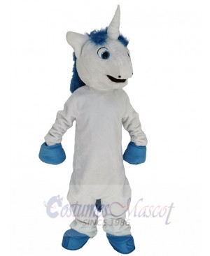 White Unicorn Horse Mascot Costume Cartoon