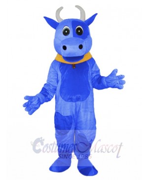 Lovely Blue Cow Mascot Costume Animal