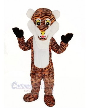 Reddish Brown Stripe Tiger Mascot Costume Animal	