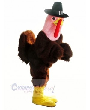 Pink Head Turkey Mascot Costumes Cartoon