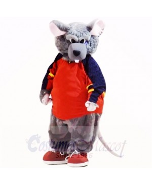 Sport Rat with Red Clothes Mascot Costumes Cartoon