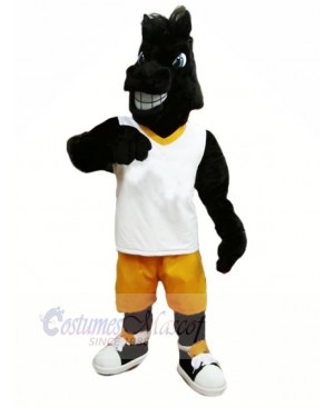 Sport Black Horse Mascot Costumes Cartoon