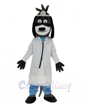 Doctor Dog with Black Glasses Mascot Costume Animal