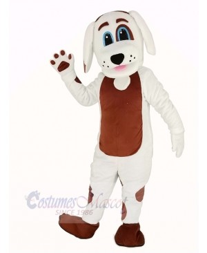 White Dog with Brown Belly Mascot Costume