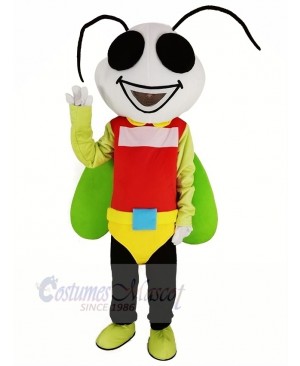 White Head Firefly Mascot Costume Insect