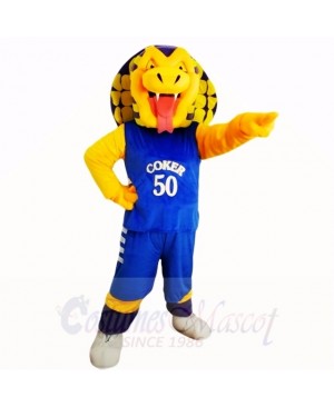 Sports Cobra Snake with Blue Shirt Mascot Costumes Cartoon