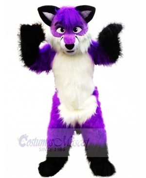 Purple Wolf Husky Mascot Costumes Cartoon