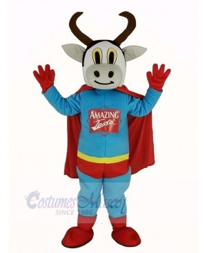 Super Cow Cattle with Red Cloak Mascot Costume