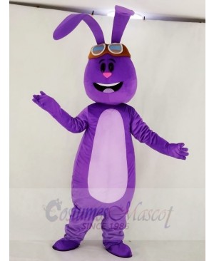 Purple Bunny Rabbit with Long Ears Mascot Costume School 	