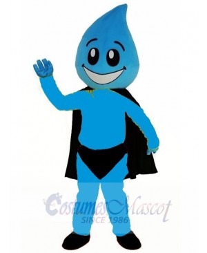 Blue Water Drop Superman Mascot Costume For Adults Mascot Heads
