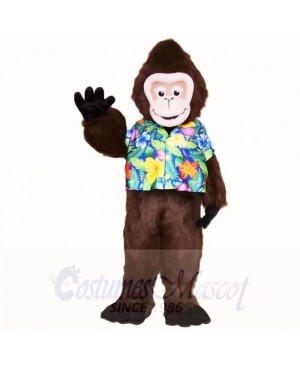 Summer Gorilla with Flower Color Shirt Mascot Costumes Cartoon