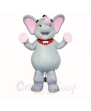 Grey and Pink Elephant Mascot Costumes Cartoon