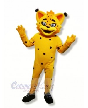 Yellow Lynx Mascot Costumes Cartoon	