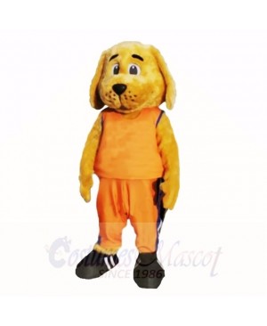 Sporty Dog with Orange Shirt Mascot Costumes Cartoon