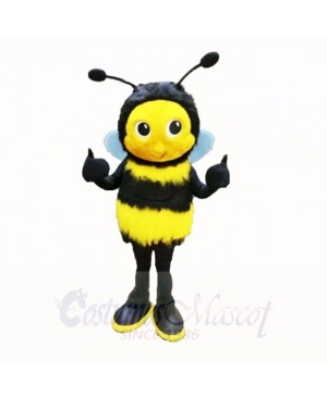 Fluffy Bee with Big Eyes Mascot Costumes Cartoon