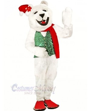 Holiday Polar Bear Mascot Costumes Cartoon