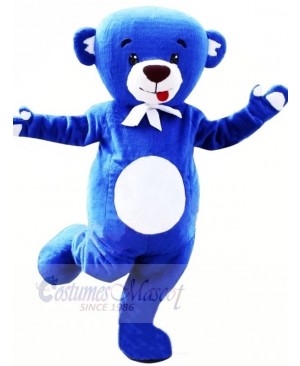 Happy Blue Bear Mascot Costumes Cartoon
