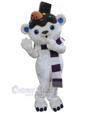 Chocolate White Bear Mascot Costume For Adults Mascot Heads