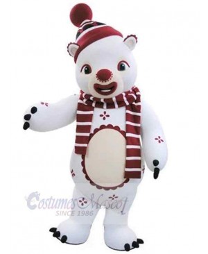 Clown White Bear Mascot Costume For Adults Mascot Heads